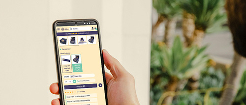 Dutch Headshop productpagina op een smartphone, waarin de staffelkorting wordt uitgelegd.