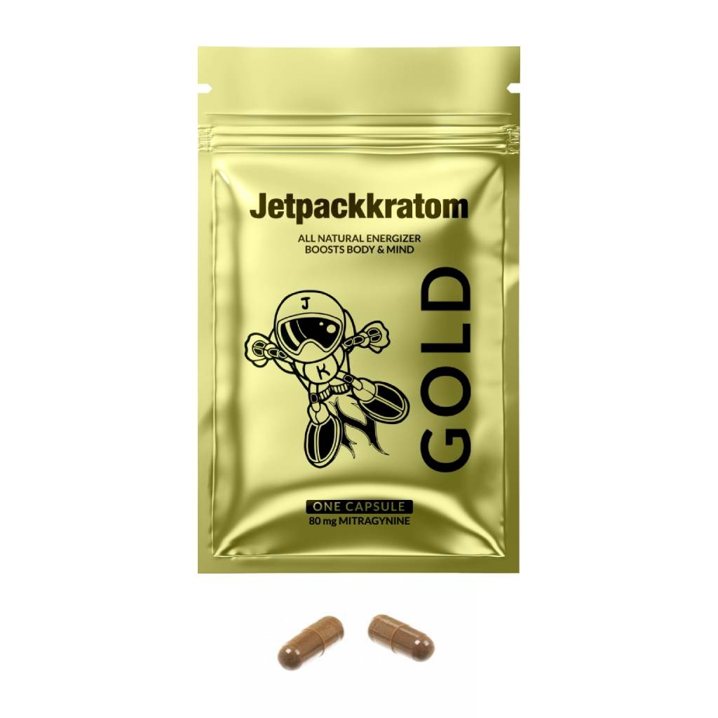 Kratom Capsules Gold (Jetpackkratom) 80 mg 2 stuks