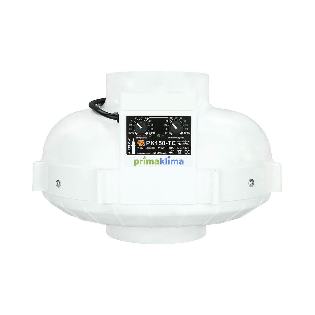 Prima Klima Inline Duct Fan | Met thermostaat 15cm 760 m3/h